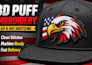 3d puff embroidery digitizing for cap hat logo in dst pes emb fast delivery